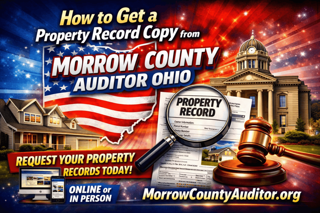 How to get a property record copy from Morrow County Auditor Ohio.